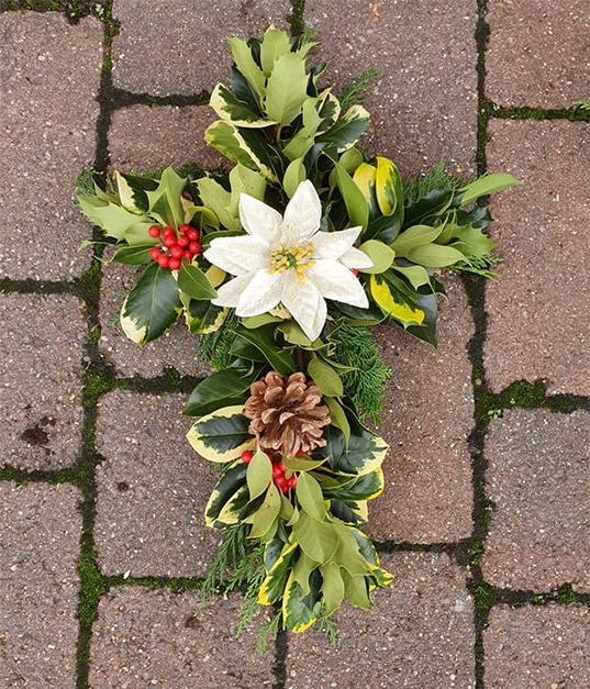 Christmas Flowers - Small Holly Cross