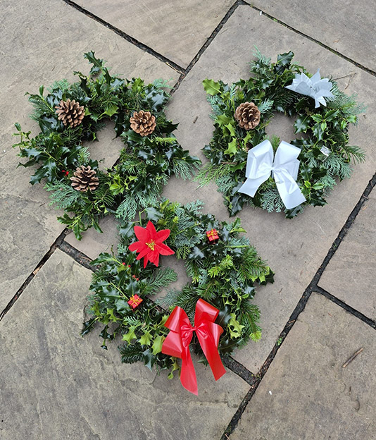 Christmas Flowers - Holly Wreaths