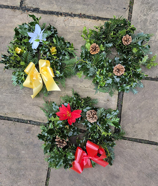 Christmas Flowers - Holly Wreaths